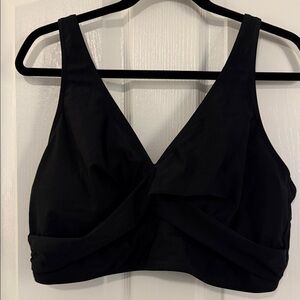 Black criss cross bikini top.